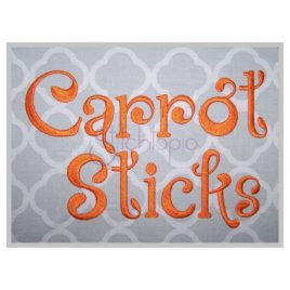 Carrot Sticks Embroidery Font .75″ 1″ 1.25″ 1.5″ 2″