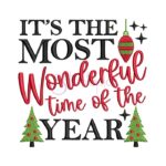 It's The Most Wonderful Time Embroidery Design - Stitchtopia