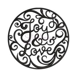 Joy & Love Round Embroidery Design