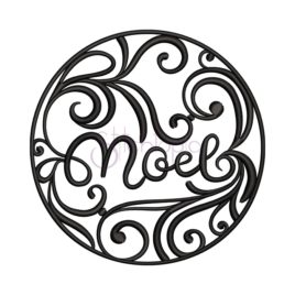 Noel Round Embroidery Design