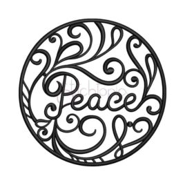 Peace Round Embroidery Design