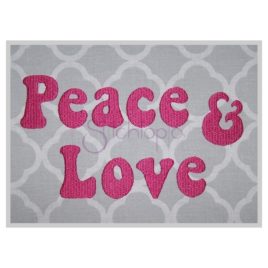 Peace & Love Embroidery Font .75″ 1″ 1.25″ 1.5″ 2″