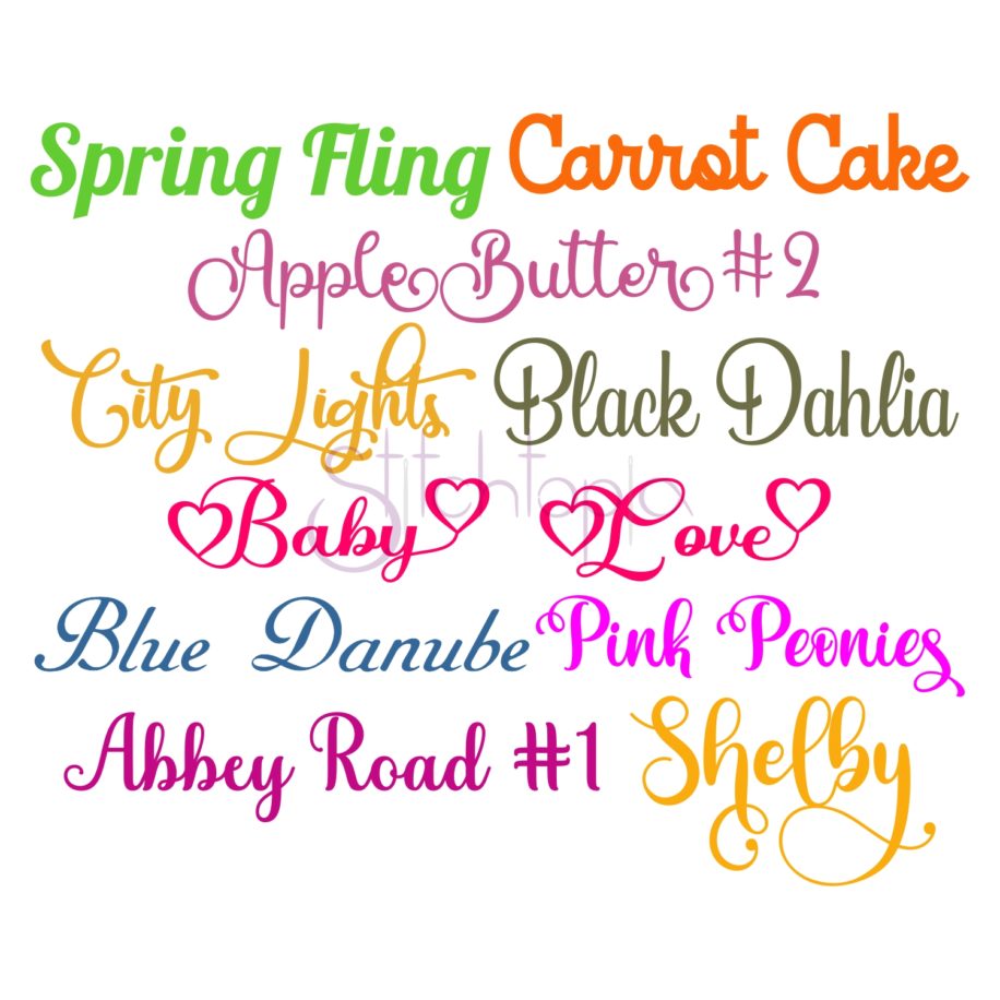 Script Embroidery Font Bundle #9 - 10 Fonts - Stitchtopia