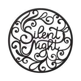Silent Night Round Embroidery Design