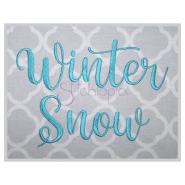 Winter Snow Embroidery Font .75″ 1″ 1.25″ 1.5″ 2″