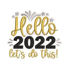 Hello 2022 Embroidery Design