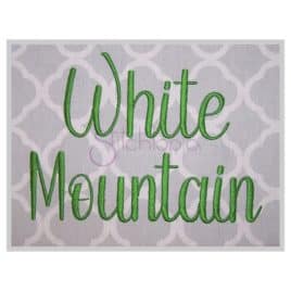 White Mountain Embroidery Font .75″ 1″ 1.25″ 1.5″ 2″
