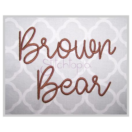 Stitchtopia Brown Bear Embroidery Font