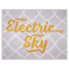 * Electric Sky Embroidery Font .75″ 1″ 1.25″ 1.5″ 2″