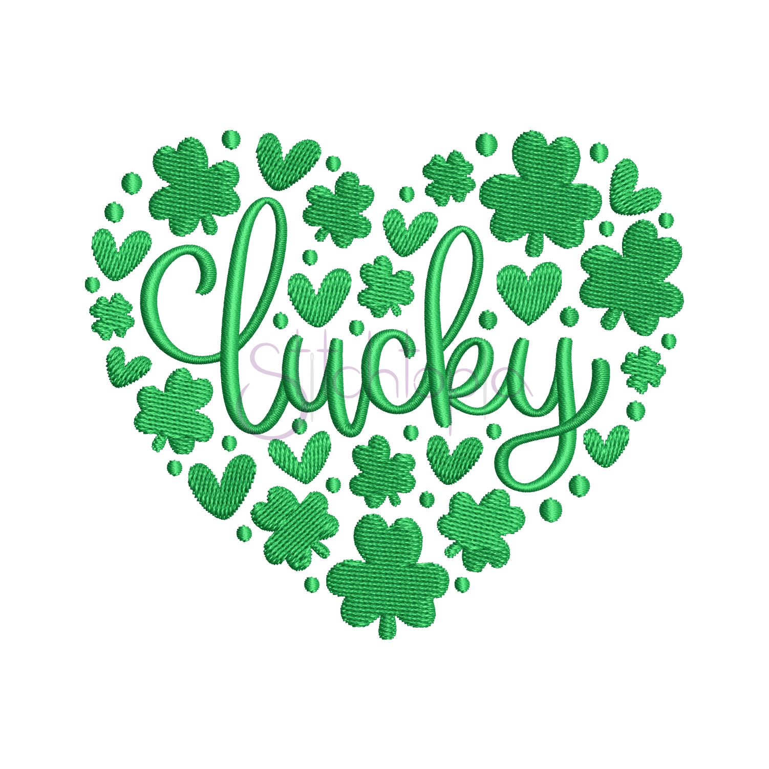 Lucky Heart Embroidery Design - Stitchtopia