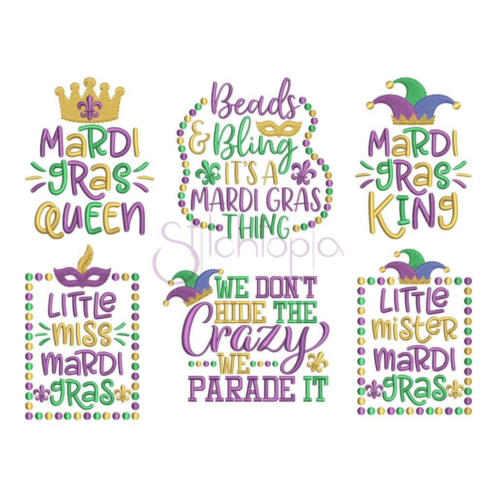 mardi gras embroidery designs