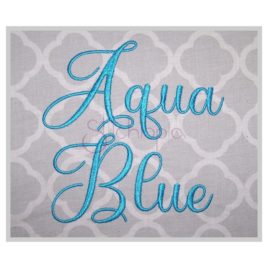 Aqua Blue Embroidery Font 1″ 1.25″ 1.5″ 2″ 2.5″