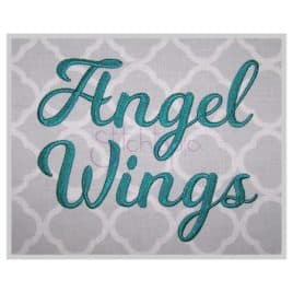 Angel Wings Embroidery Font .75″ 1″ 1.25″ 1.5″ 2″