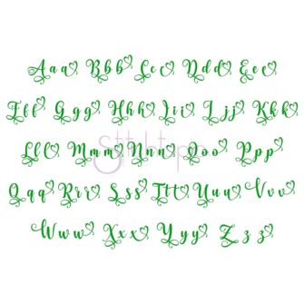 Lovey Dovey Font Bundle #1-3 - 1" 1.25" 1.5" 2" 2.5" - Stitchtopia