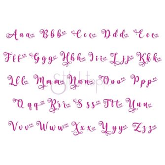 Lovey Dovey Embroidery Font #3 - 1" 1.25" 1.5" 2" 2.5" - Stitchtopia