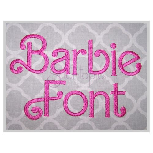 flugt jorden hvor som helst Barbie Embroidery Font 2.5" 3" 3.5" 4" 5" - Stitchtopia