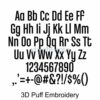 Black Caviar 3D PUFF Embroidery Font 1.5" 2" 2.5" - Image 2