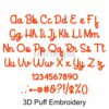 Carrot Cake 3D PUFF Embroidery Font 1.5" 2" 2.5" - Image 2