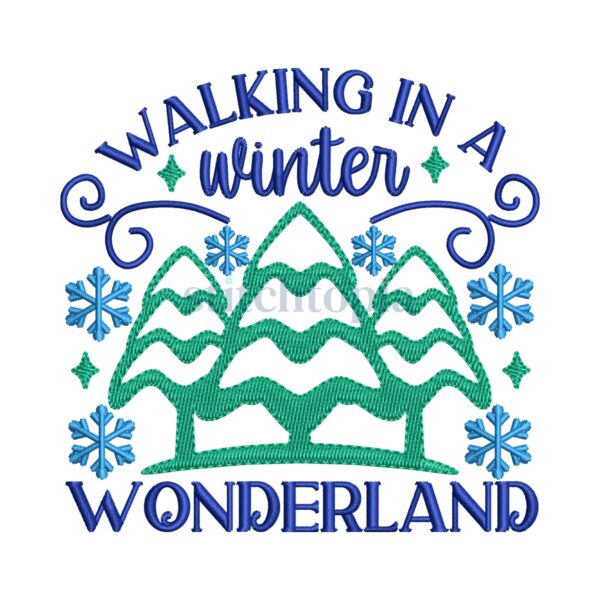 Walking In A Winter Wonderland Embroidery Design