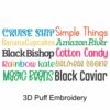 3D Puff Kid Embroidery Font Bundle #1 - 10 Fonts