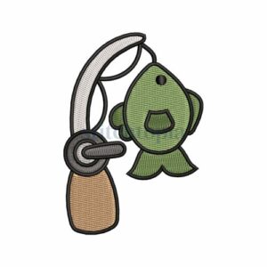 Fishing Pole Embroidery Design