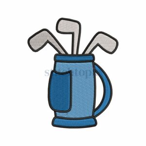 Golf Clubs Embroidery Design