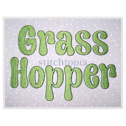 Grass Hopper 2-Color Embroidery Font 1" 1.25" 1.5" 2" 2.5"
