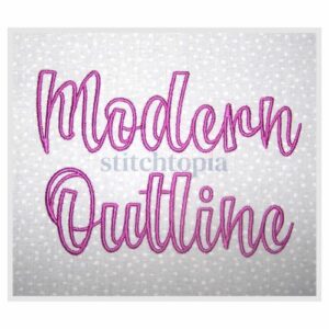 * Modern Outline Script Embroidery Font 1.5" 2" 2.5" 3" 3.5"