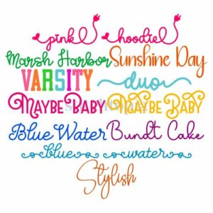 * Script Embroidery Font Bundle #28 - 10 Fonts