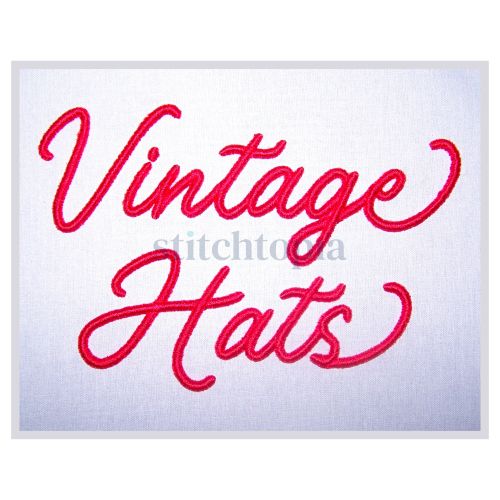 Vintage Hats 3D PUFF Embroidery Font 2" 2.5" 3" - Image 2
