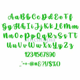 Almond Extract Embroidery Font .75