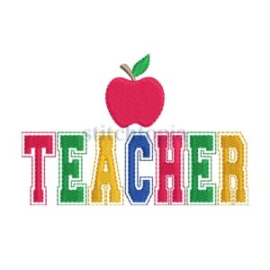 * Apple Teacher Embroidery Design