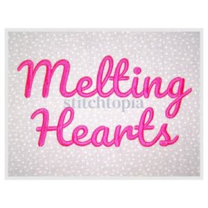 * Melting Hearts Embroidery Font .75" 1" 1.25" 1.5" 2"