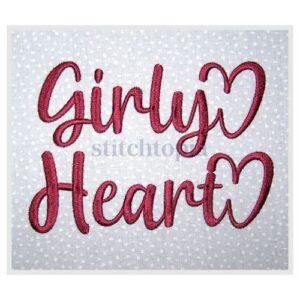 * Girly Heart Embroidery Font .75" 1" 1.25" 1.5" 2"