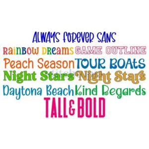 * Kid Embroidery Font Bundle #16 - 10 Fonts