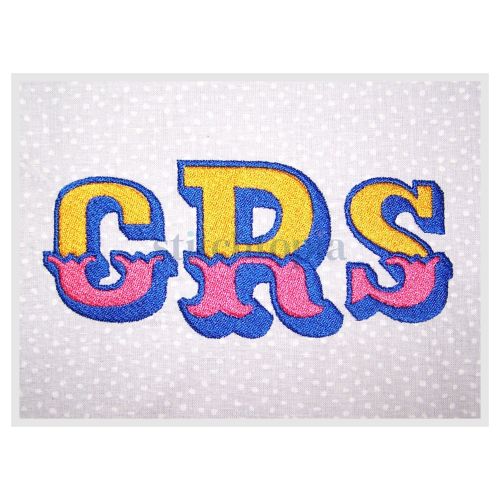 Vintage Circus Embroidery Font 1" 1.25" 1.5" 2" 2.5"