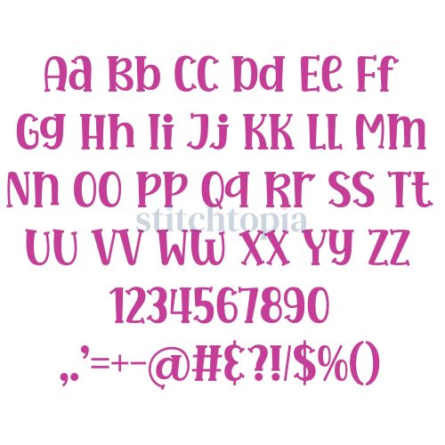 Always Happy Embroidery Font .75" 1" 1.25" 1.5" 2" - Image 2