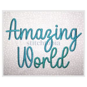 * Amazing World Embroidery Font 2.5" 3" 3.5" 4" 5"