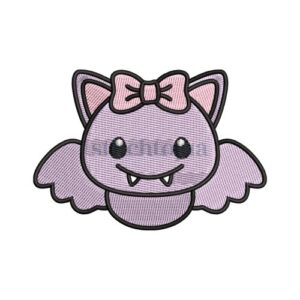 Halloween Bat Girl Embroidery Design