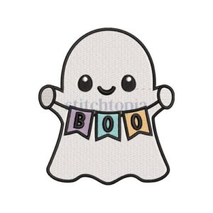 *  Halloween Boo Ghost Embroidery Design