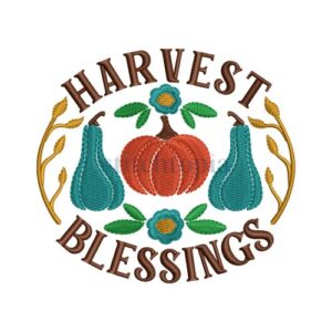 Harvest Blessings Pumpkins Embroidery Design