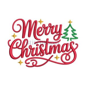 * Merry Christmas Tree #2 Embroidery Design