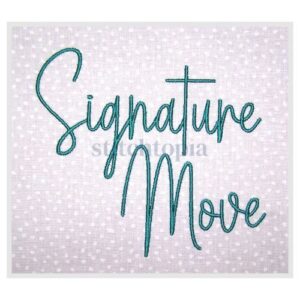 * Signature Move Embroidery Font 1" 1.25" 1.5" 2" 2.5"