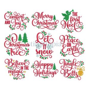 Elegant Christmas Embroidery Design Bundle Set