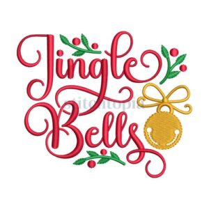 Elegant Jingle Bells Embroidery Design