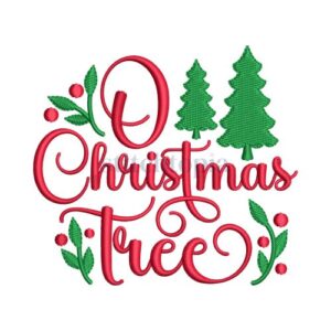 Elegant O Christmas Tree Embroidery Design