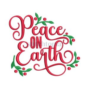 Elegant Peace On Earth Embroidery Design