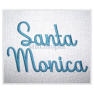 * Santa Monica Embroidery Font 1" 1.25" 1.5" 2" 2.5"