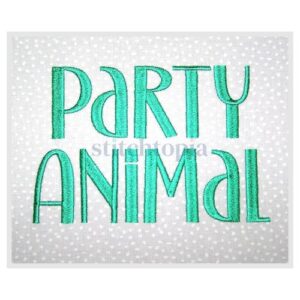 * Party Animal Embroidery Font .75" 1" 1.25" 1.5" 2"