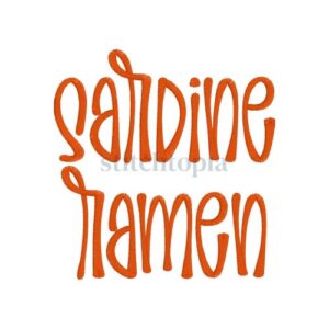 Sardine Ramen Embroidery Font .75" 1" 1.25" 1.5" 2" 2.5" 3"
